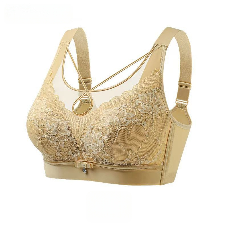 Bešiuotinė braletė su prancūziško stiliaus nėriniais, be siūlių dizainas, pilnas kaušės forma su putų įdėklu, pagrindinis nailoninis audinys, įdėklas iš spandekso, fiksuoti peties dirželiai, nugaros keturių eilių kabliukų užtrauktukas