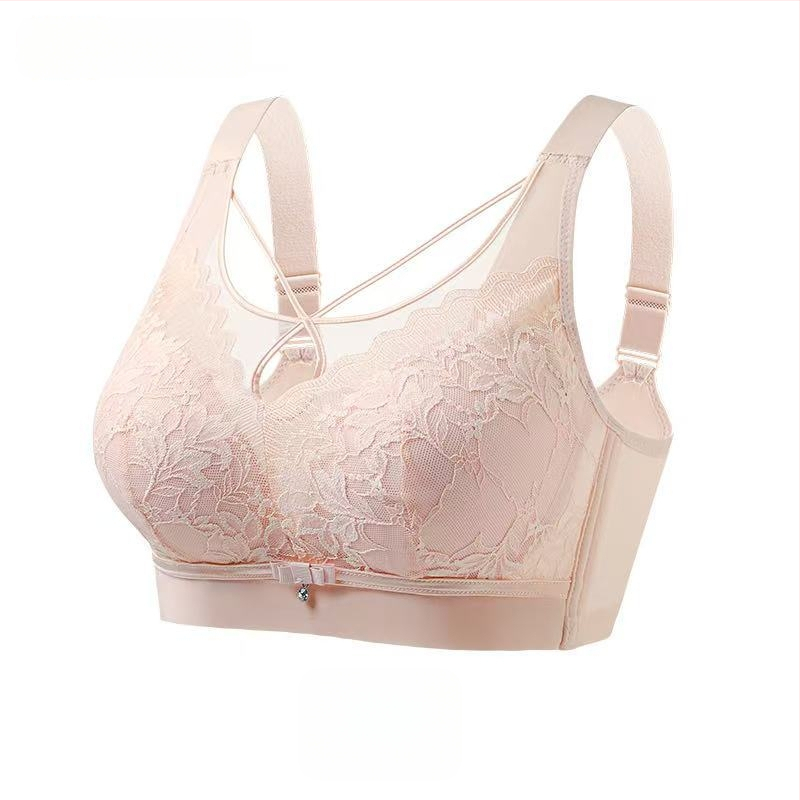 Bešiuotinė braletė su prancūziško stiliaus nėriniais, be siūlių dizainas, pilnas kaušės forma su putų įdėklu, pagrindinis nailoninis audinys, įdėklas iš spandekso, fiksuoti peties dirželiai, nugaros keturių eilių kabliukų užtrauktukas