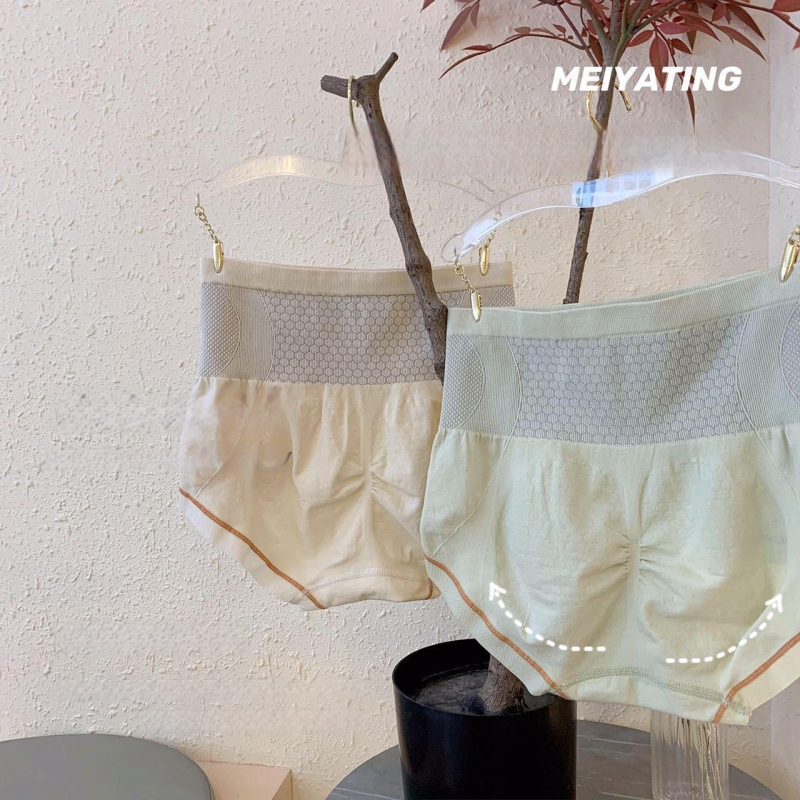 Bezšivne gaćice s visokim strukom za žene, uzorak s pčelinjim saćem za podizanje kukova, antibakterijski predeo prepona, oblikovanje abdomena nakon poroda