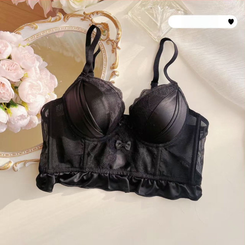 Сутиен комплект от памук, 3/4 чашка, Push-Up, фиксирани двойни презрамки, задно закопчаване с четири реда куки