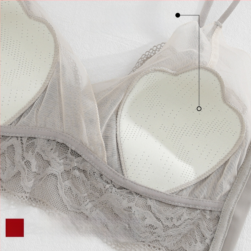 Nėriniuotos be vielos liemenėlė, prancūziško stiliaus, kaušiai su triušių ausų dizainu, ultratankiai formuojami kaušai, fiksuotos dvigubos petnešėlės