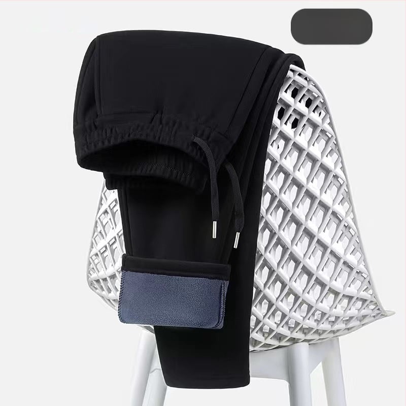 Vyriniai sportiniai keliai iš poliesterio su storesniu flisu, vidurio juosta, tiesus kirpimas, žiemai