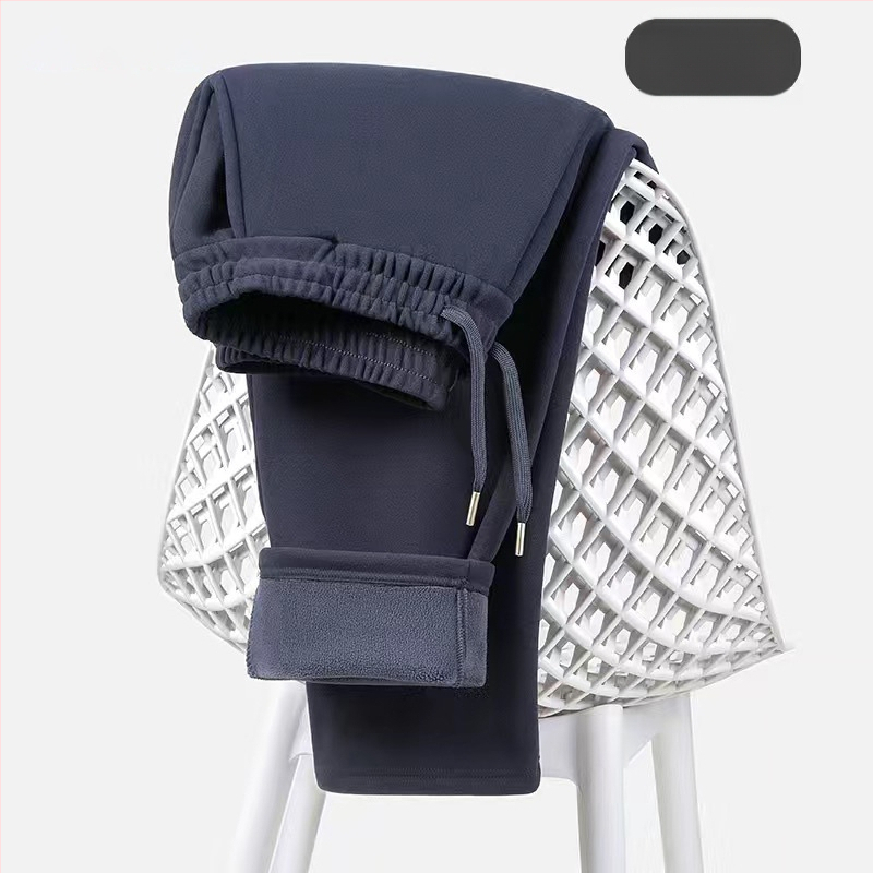 Vyriniai sportiniai keliai iš poliesterio su storesniu flisu, vidurio juosta, tiesus kirpimas, žiemai