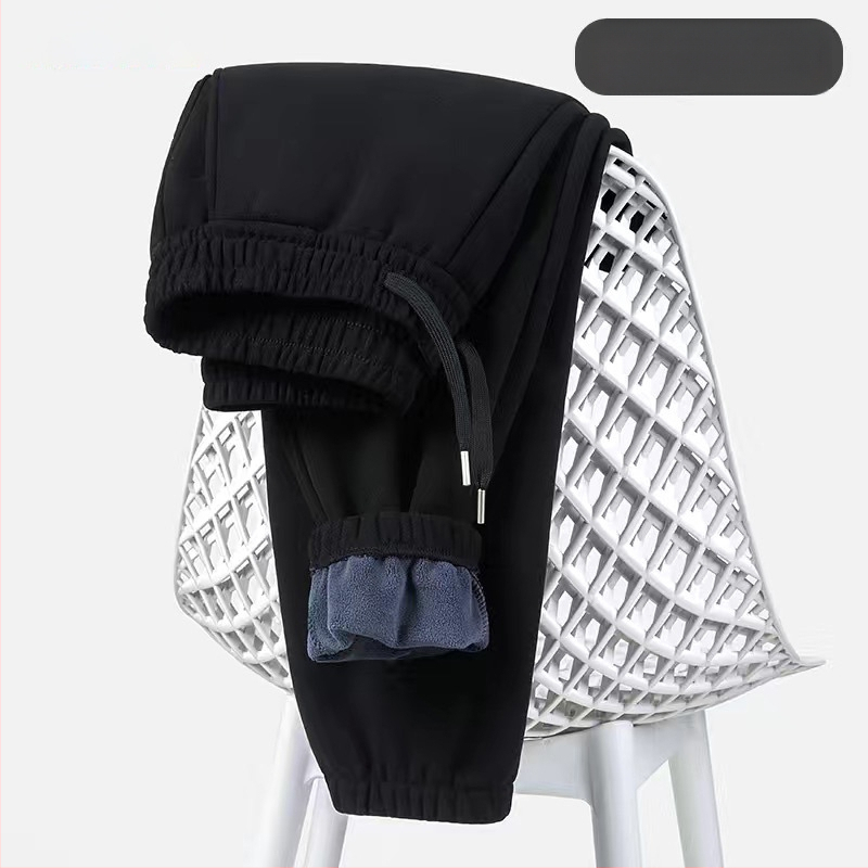 Vyriniai sportiniai keliai iš poliesterio su storesniu flisu, vidurio juosta, tiesus kirpimas, žiemai