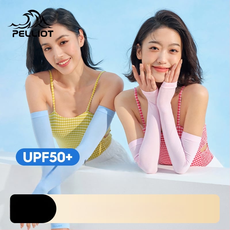 Pelliot Ледена коприна ръкавели за лято със защита от слънцето, дишащи найлон-спандекс, едноцветни, за жени, за външни спортове, колоездене и шофиране
