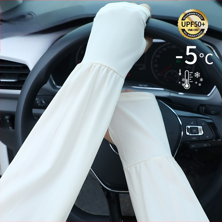 UV защитни ръкави Ice Silk за лято – дълги, леки, еластични; за шофиране (Полиестър 71–80%, Спандекс 11–20%)