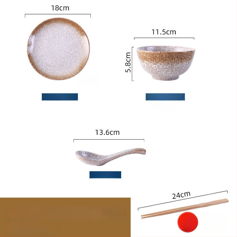 Ιαπωνικού ρετρό στυλ κεραμικό σετ ειδών τραπεζιού για μαγείρεμα και σερβίρισμα, σετ τριών τεμαχίων (Υλικό: Άλλο; Στυλ: Μοντέρνα απλότητα; Κατάλληλο ως δώρο: Άλλο)