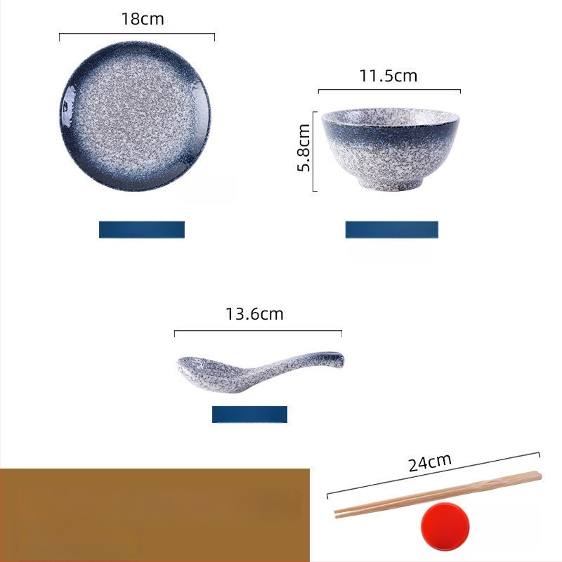 Ιαπωνικού ρετρό στυλ κεραμικό σετ ειδών τραπεζιού για μαγείρεμα και σερβίρισμα, σετ τριών τεμαχίων (Υλικό: Άλλο; Στυλ: Μοντέρνα απλότητα; Κατάλληλο ως δώρο: Άλλο)