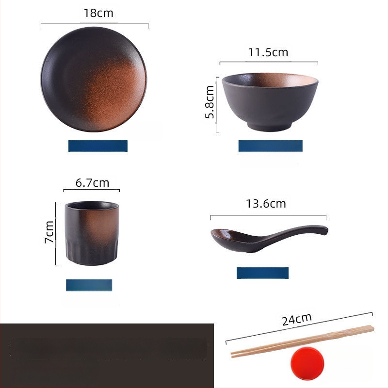 Ιαπωνικού ρετρό στυλ κεραμικό σετ ειδών τραπεζιού για μαγείρεμα και σερβίρισμα, σετ τριών τεμαχίων (Υλικό: Άλλο; Στυλ: Μοντέρνα απλότητα; Κατάλληλο ως δώρο: Άλλο)