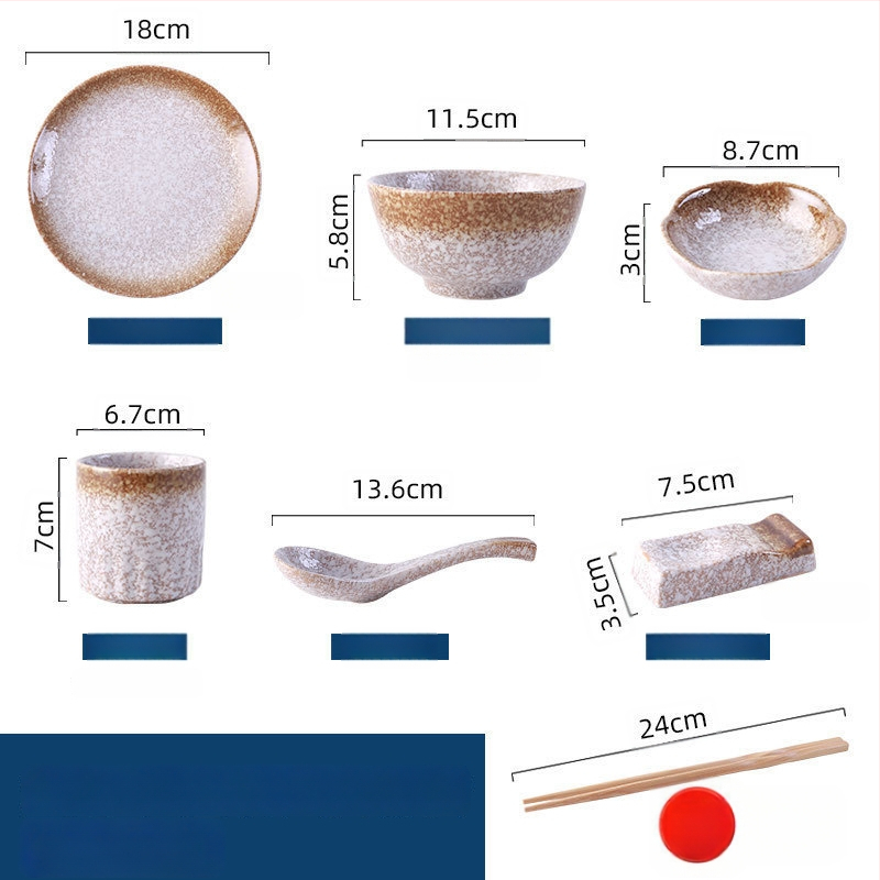 Ιαπωνικού ρετρό στυλ κεραμικό σετ ειδών τραπεζιού για μαγείρεμα και σερβίρισμα, σετ τριών τεμαχίων (Υλικό: Άλλο; Στυλ: Μοντέρνα απλότητα; Κατάλληλο ως δώρο: Άλλο)