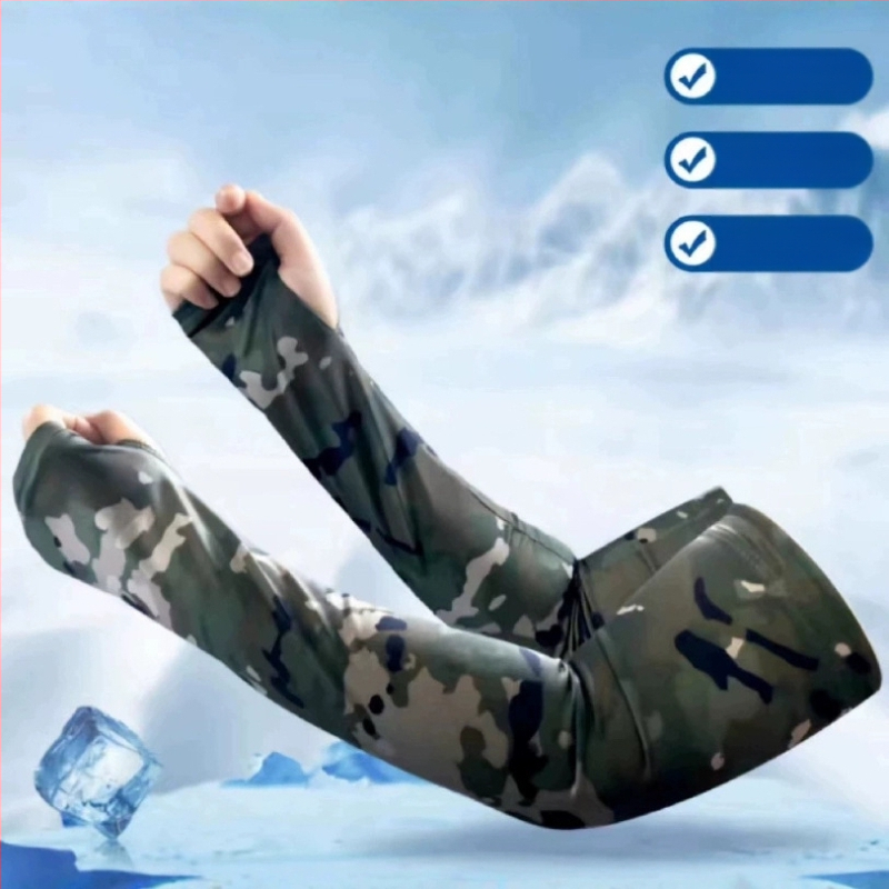 Камуфлажна маска за врата от ледена коприна, UV защита, найлонова материя, камуфлажен принт, за колоездене (UV защита; найлонова материя; камуфлажен принт; за колоездене; пролет 2025)