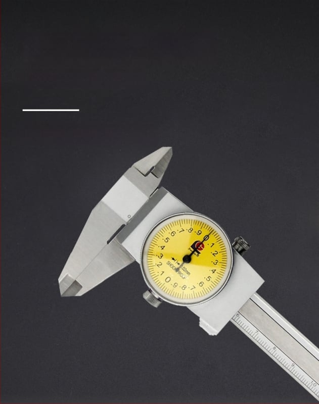 Guanglu циферблатен калипер 0-150 мм, неръждаема стомана, разделение 0.01/0.02 мм