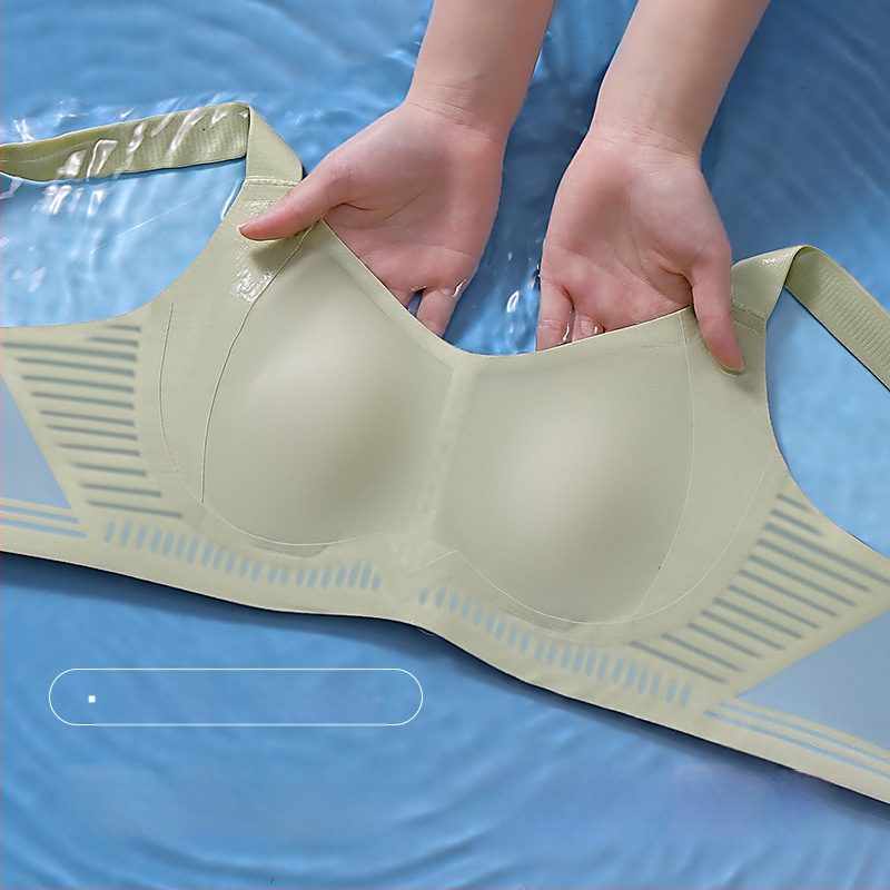 Be siūlių liemenėlė su triušio ausų formos kašeliais, nailono audinys, be plieno karkaso, plona švelni atrama, užpakalinėse keturiose užsegimo eilėse