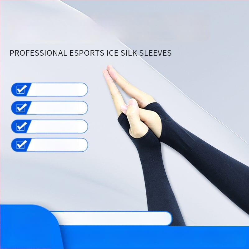 Унисекс нейлонови външни ръкави с ледено-копринена материя, противохлъзгаща повърхност и слънцезащита; печат на лого и персонализация налични