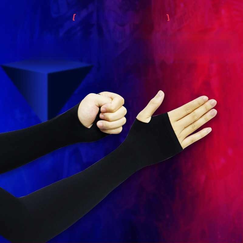 Унисекс нейлонови външни ръкави с ледено-копринена материя, противохлъзгаща повърхност и слънцезащита; печат на лого и персонализация налични