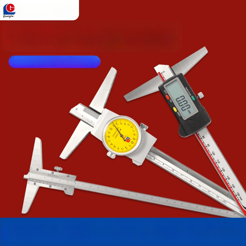 Guanglu skaitmeninis giluminis kaliperis — nerūdijančio plieno, aukšta tikslumas, giluminis matavimas