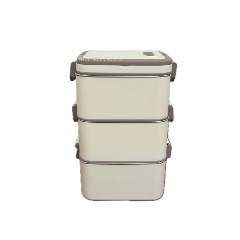 Kutija za ručak od 304 nerđajućeg čelika, izolirana, kvadratnog oblika, pogodna za mikrovalnu, kapacitet 800–1000 ml