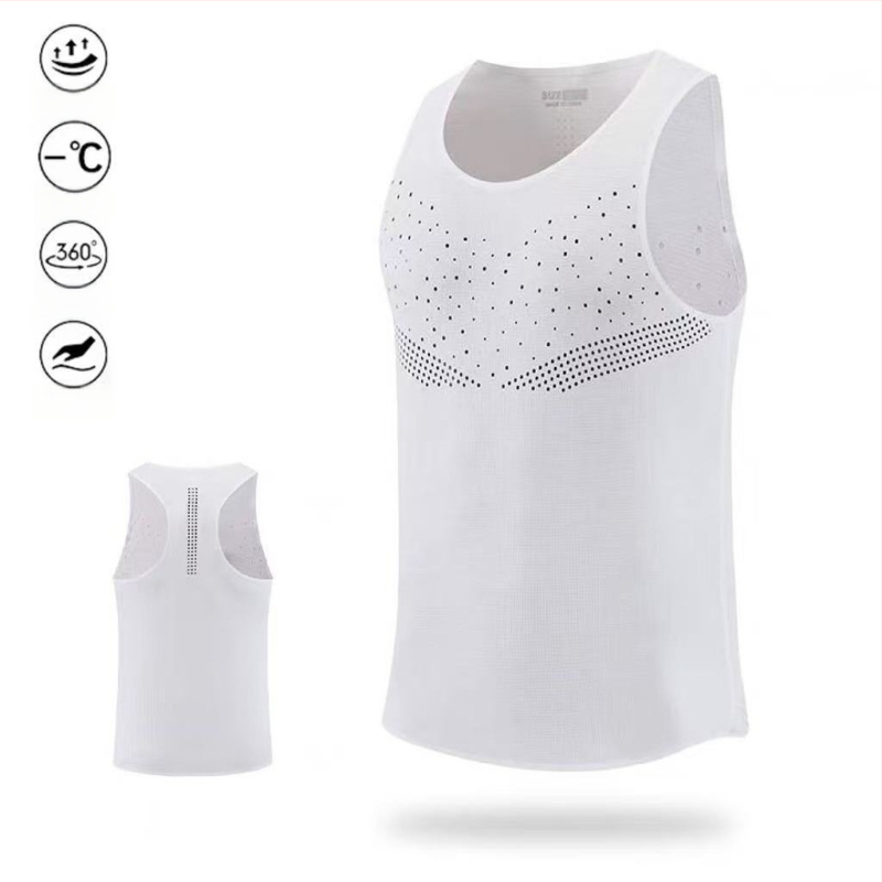 Unisex poliesterio liemenė, greitai džiūstanti ir kvėpuojanti, vasaros bėgimui ir važiavimui dviračiu