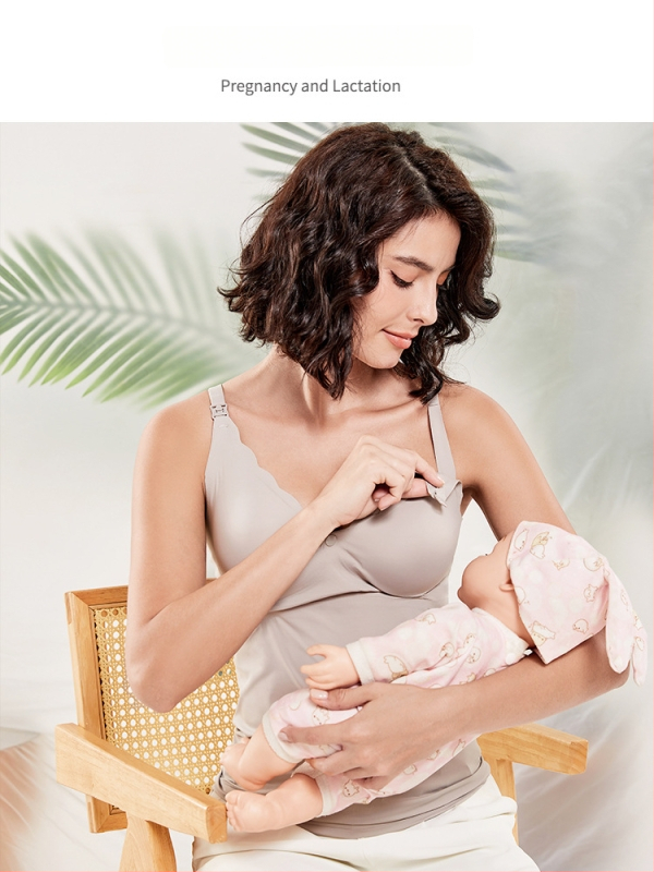 Бременна потник за кърмене с подплънки, без ръкави, V-образно деколте, найлон-спандекс 80–90%, ежедневен стил 2024