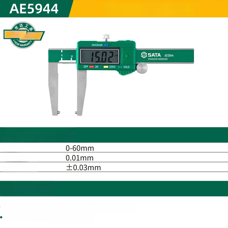 Nerūdijančio plieno skaitmeninis kaliperis - aukšta tikslumas, skaitmeninis ekranas, prekinis ženklas Sata/Sida