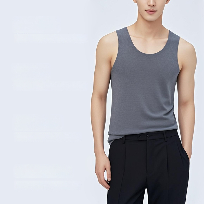 Muška termo vest od vune s akrilnom smjesom 50–70%, veluru podstava, baza sloj, jednofarbna, okrugli vrat, jednostruki sloj, ekstra debela tkanina 351–400 g/m2