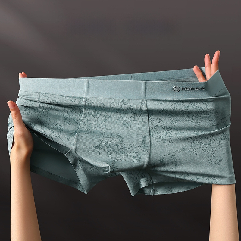 Modalne antibakterijske muške bokserice, prozračne, bez bočnih šavova, srednjeg struka