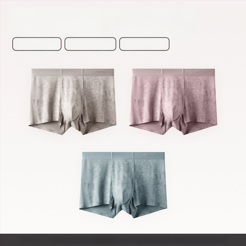 Modalne antibakterijske muške bokserice, prozračne, bez bočnih šavova, srednjeg struka