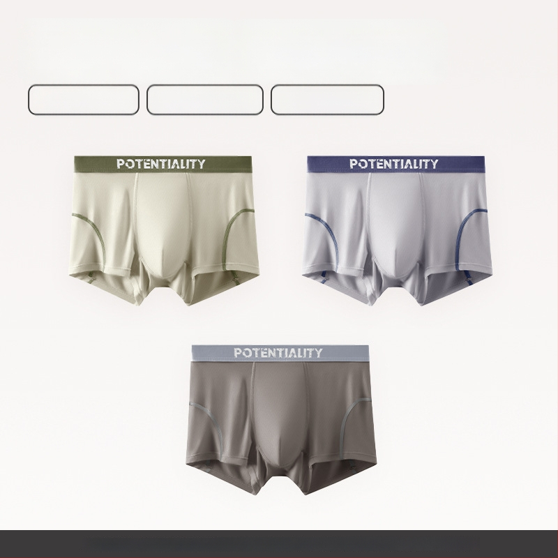 Modalne antibakterijske muške bokserice, prozračne, bez bočnih šavova, srednjeg struka