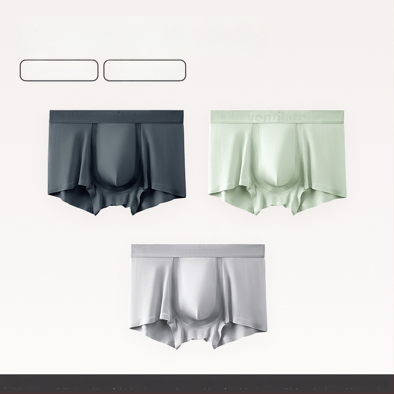Modalne antibakterijske muške bokserice, prozračne, bez bočnih šavova, srednjeg struka