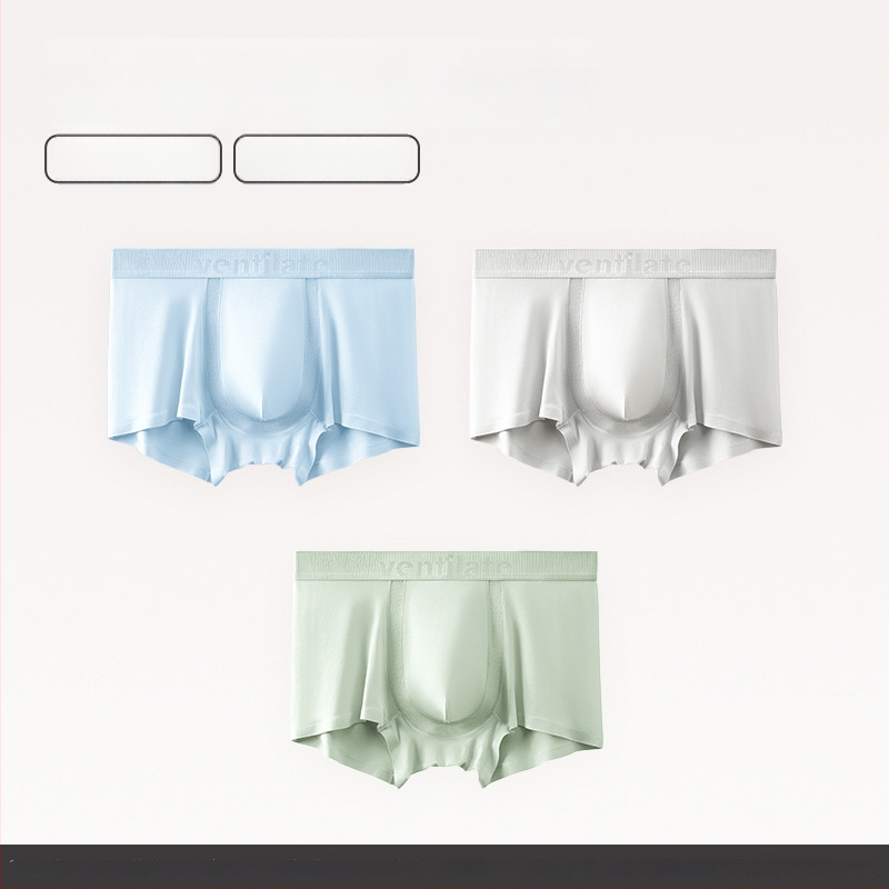 Modalne antibakterijske muške bokserice, prozračne, bez bočnih šavova, srednjeg struka