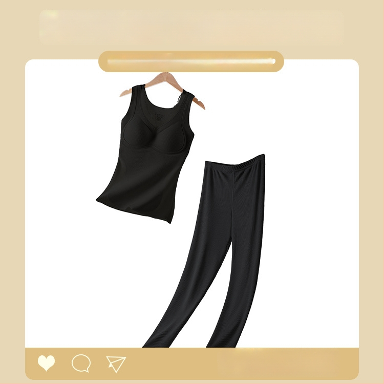 Termalna vesta s umetkom za dojke — kapuljača, bez šavova, V-izrez, jednoslojna, topla, poliester