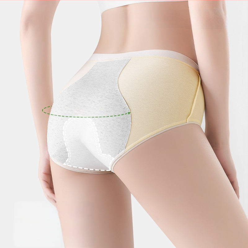 Ženske menstrualne gaće, otporne na curenje, s produženim preponama, visokim strukom, glavni materijal 95% pamuk, podstava 100% pamuk