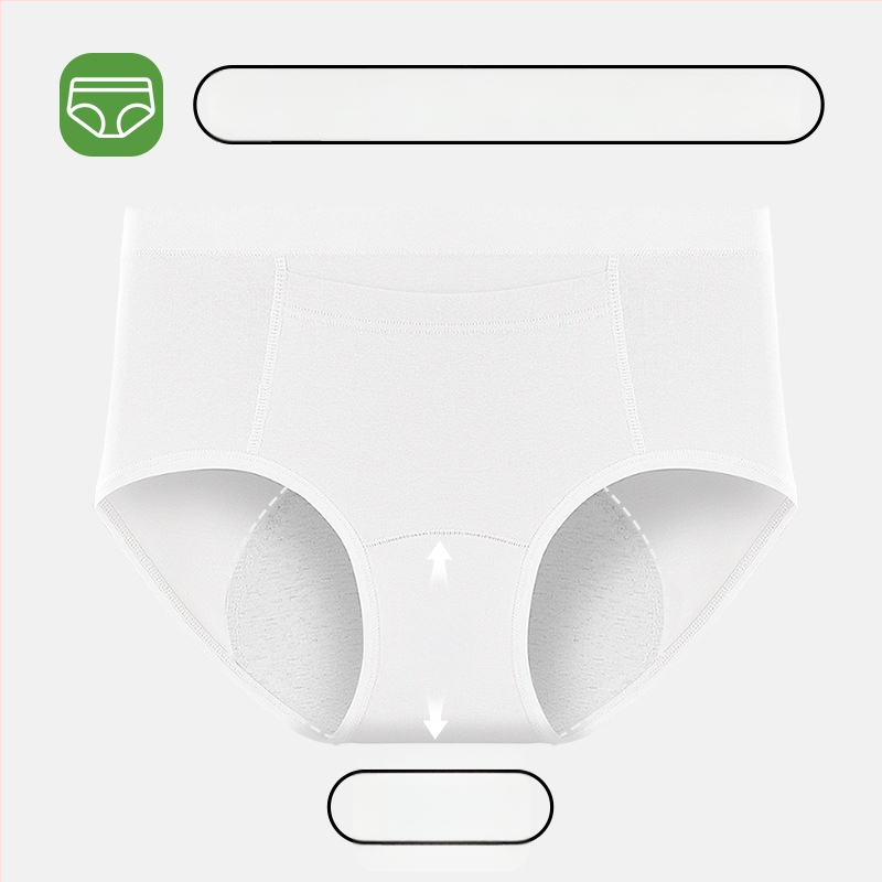 Ženske menstrualne gaće, otporne na curenje, s produženim preponama, visokim strukom, glavni materijal 95% pamuk, podstava 100% pamuk