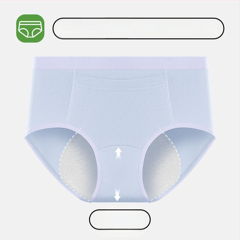 Ženske menstrualne gaće, otporne na curenje, s produženim preponama, visokim strukom, glavni materijal 95% pamuk, podstava 100% pamuk