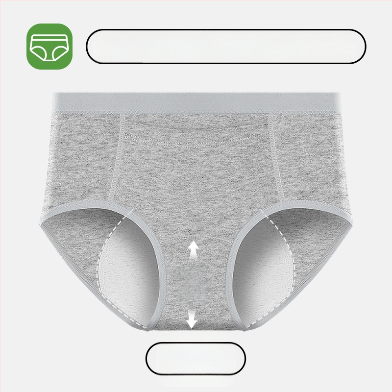 Ženske menstrualne gaće, otporne na curenje, s produženim preponama, visokim strukom, glavni materijal 95% pamuk, podstava 100% pamuk
