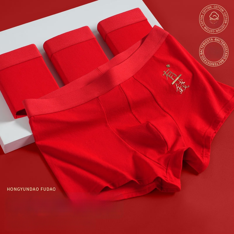 Muške pamučne gaćice bezšivne, srednjeg pojasa, antibakterijske, brzo sušeće, prozračne – Godina Konja