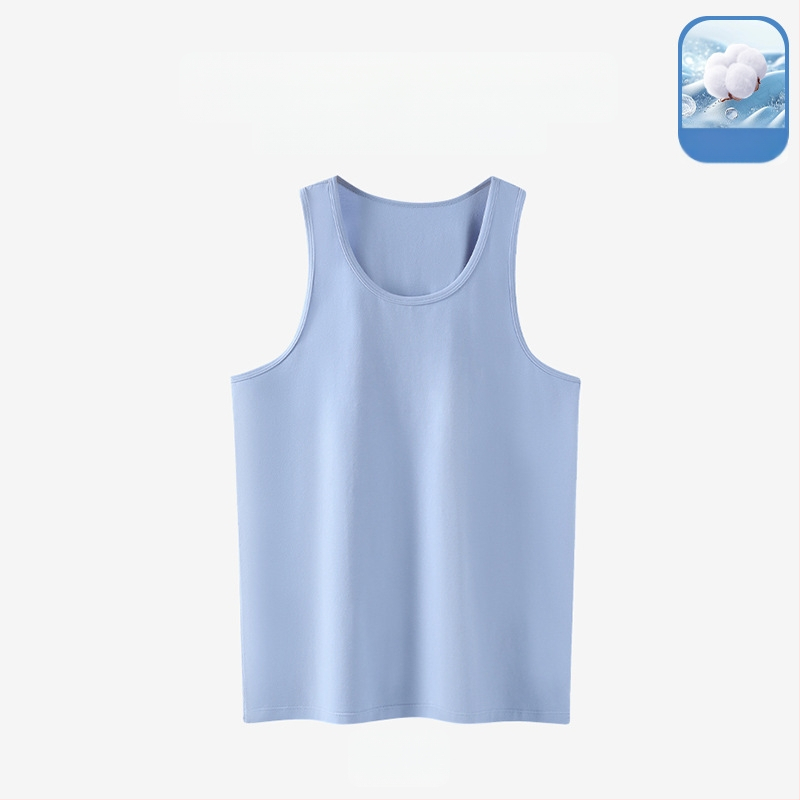 Muška bez rukava vest s širokim ramenima; Pamuk tretiran tekućim amonijakom; 95% pamuk; V-oblik izreza; Duljina do struka