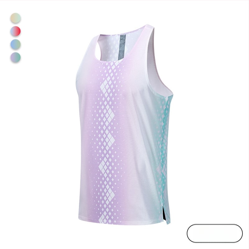 Vyrų be rankovių treniruočių liemenė su spauda — lengva, kvėpuojanti, greitai džiūstanti poliesteris 100%