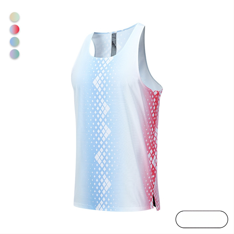 Vyrų be rankovių treniruočių liemenė su spauda — lengva, kvėpuojanti, greitai džiūstanti poliesteris 100%