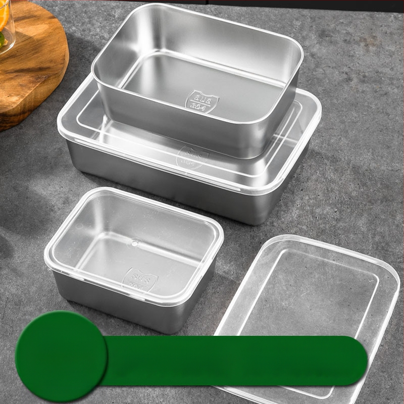 Nerūdijančio plieno maisto mėginių dėžutė su dangčiu – stačiakampė, sandari, tinkama mikrobangų krosnelėje, vienos sluoksnio