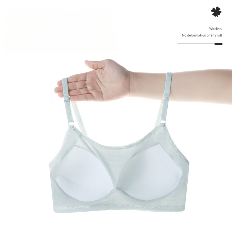 Mergaitėms paauglystės laikotarpiu apatinių drabužių komplektas, su pilna puodelio, plonas formuojantis puodelis, nailonas kvėpuojantis, viršutinis tubinis topas su fiksuotomis dvigubomis petnešėlėmis