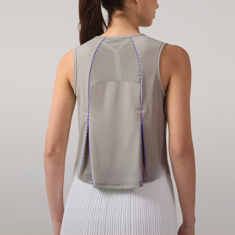 Inflachi женски безръкав йога топ до ханша, мрежеста тъкан, бързосъхнеща и дишаща, 76% полиамид, 24% спандекс