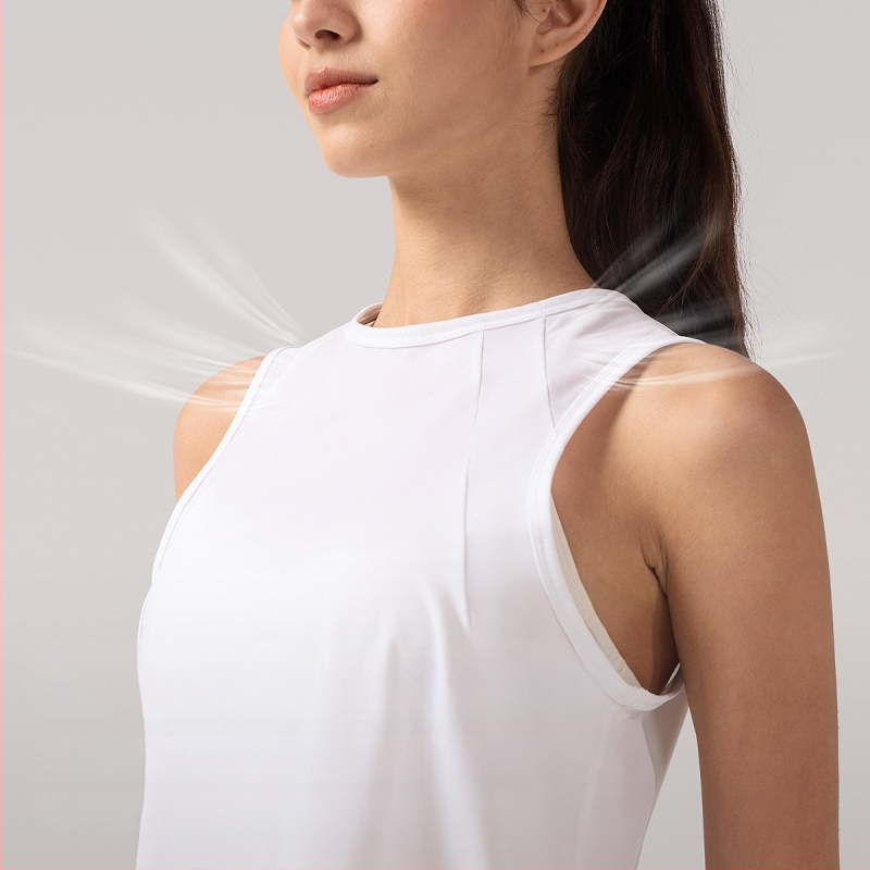 Inflachi женски безръкав йога топ до ханша, мрежеста тъкан, бързосъхнеща и дишаща, 76% полиамид, 24% спандекс