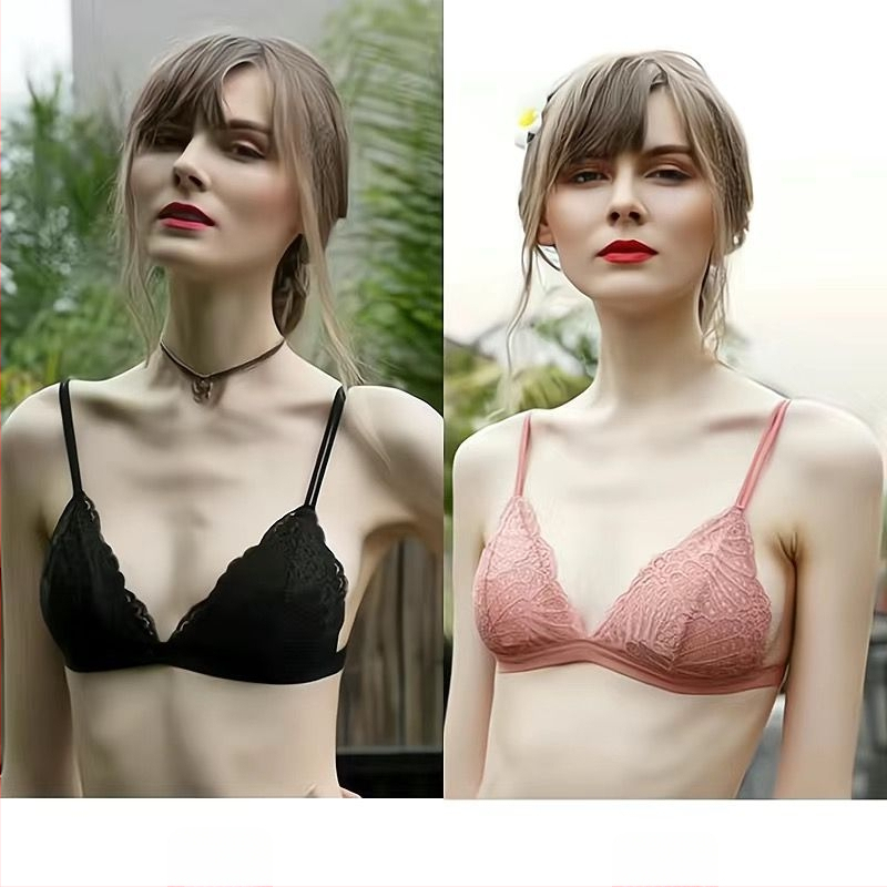 Bevielė liemenėlė, ultra plonos formuotos kaušeliai, trikampio formos kašeliai, medvilnės audinys, nugaros uždarymas su trimis eilių kabliukų, fiksuotos dvigubos pečių juostos