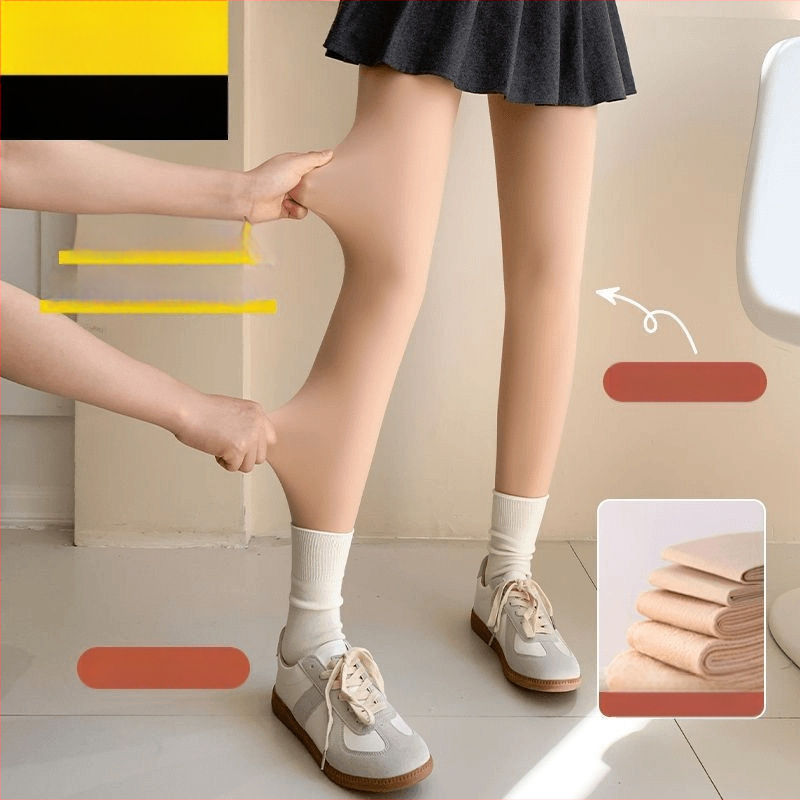 Nylonból készült fleece-lével bélelt thermális női nadrág — fenékemelés, testformálás, hasi kontroll, vastag anyag