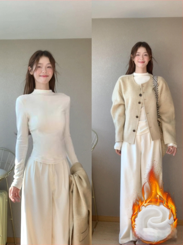 Viskozės pluošto vienos spalvos ilgos rankovės topas su puse turtleneck kaklu, siauras kirpimas