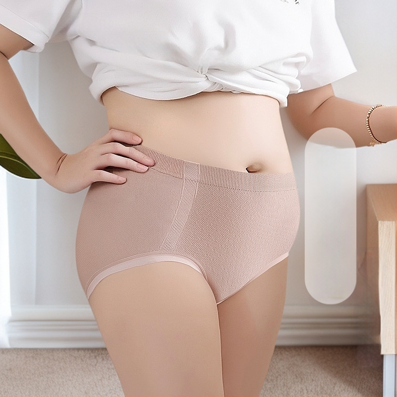 Plus-size bezšivne ženske gaćice sa srednjim strukom i antibakterijskom pamukom u preponama