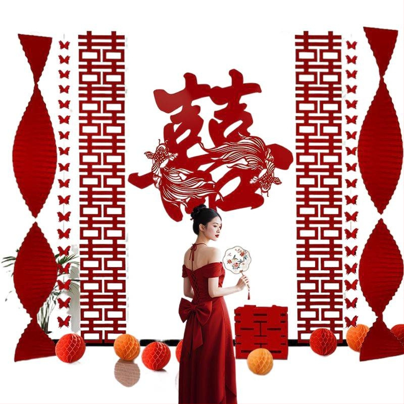 Set dekoracija svadbene sobe s pozadinom zida i rekvizitima za fotografiju za spavaću sobu i novi dom