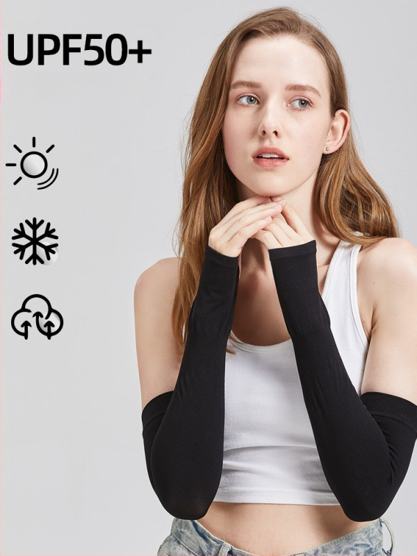 Unisex UV apsauginė rankos apyrankė lauko veikloms, nailono audinys, vienos spalvos, saulės apsauga dviratininkams ir laisvalaikio užsiėmimams