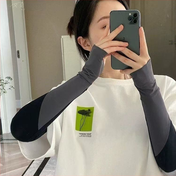 Išorinės saulės apsaugos rankovės - universalios, nailonas Ice Silk, tinklo raštas, išplėstas ilgis